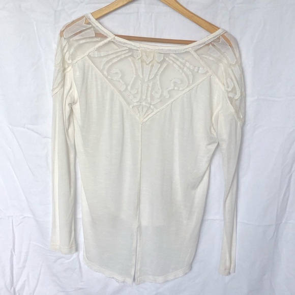 Free people white long sleeve mesh open back - Picture 5 of 5